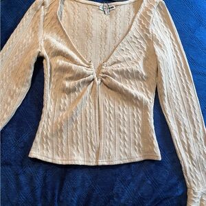 Fashion Nova juniors/womens Cream Knit Sweater